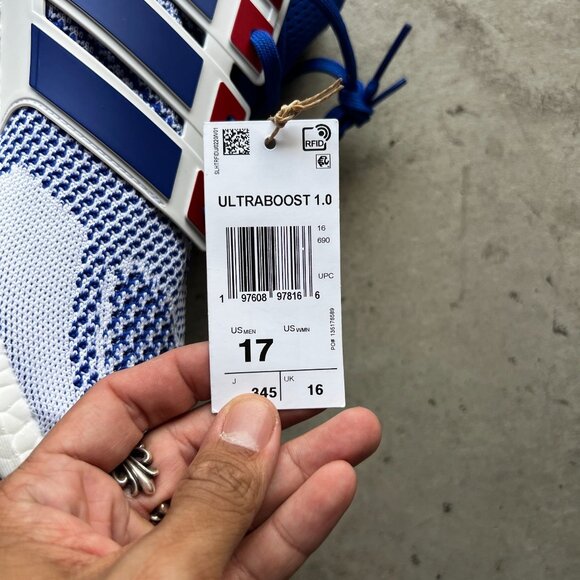 Adidas UltraBoost 1.0 'White Royal Blue Red' IH3018 Men's 17 USA RARE SIZE - Picture 6 of 7